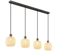 Suspension LED Lampe de salle à manger Mosaïque Noir Métal Verre H 120 cm