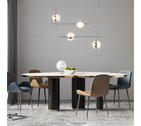 Suspension LED lampe de salon boule suspension lumière opale chrome éclairage intérieur moderne, 32 watts 2200lm 3000k, LxH 83 x 120 cm