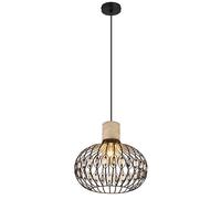 Suspension LED Lampe de salon Travertine pierre cristaux D 38 cm