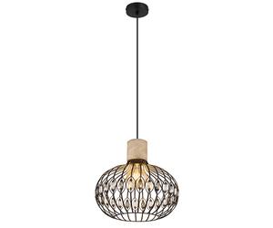 Suspension LED Lampe de salon Travertine pierre cristaux D 38 cm