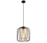 Suspension LED, lampe de salon, tressage métallique noir, H 150 cm