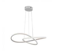 Suspension LED lampe de table à manger lampe de salon blanche lampe suspendue lampe design courbée, aluminium, 20W 2540lm blanc chaud, DxH 50x100 cm