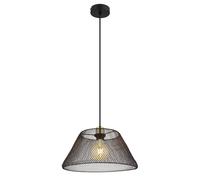 Suspension LED, lampe suspendue, lampe de salle à manger, aspect grillagé, métal noir, H 120 cm