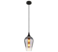 Suspension LED Lampe suspendue Lampe de salle à manger E27 Noir Métal Verre H 120 cm
