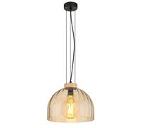 Suspension LED Lampe suspendue Lampe de salle à manger Motifs Noir Métal Verre H 120 cm