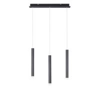 Suspension LED Lampe suspendue Plafonnier Lampe de salon Lampe de salle à manger, métal aluminium noir, 18 W 1000Lm blanc chaud 3000K, H 120 cm