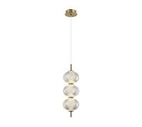 Suspension LED Lazie 13W laiton, boules verre Italux