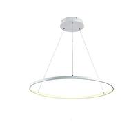 Suspension LED Luminaire Plafonnier Rond Moderne Éclairage Intérieur Lustre Lampe Contemporaine (Lumière Chaude, 1 Anneau Blanc 80cm) Comfortable Anniversary