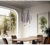 Suspension LED Madison, design élégant, avec câbles réglables. Modèle : Ø 350 x 2500 mm, 32 W, 2176 lm, couleur noire