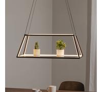 Suspension LED Mensola Lucande, dimmable, noir, Salon / Salle à manger, Aluminium, Moderne