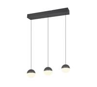 Suspension LED minimaliste noire 62 cm, boules anthracite/blanc, 5W, 3000K