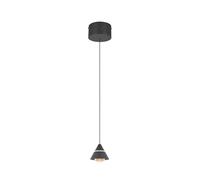 Suspension LED minimaliste noire ? abat-jour conique, 7W, CCT 2300/3000/4000K