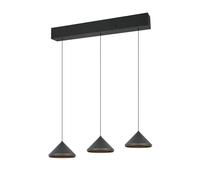 Suspension LED minimaliste noire LAGUNA Trio ? 3 abat-jour coniques, 3x5W, CCT réglable