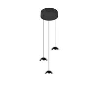 Suspension LED minimaliste noire ronde avec sph?res chromées blanches 5W 4000K