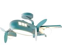 Suspension LED Moderne à Intensité Variable pour Chambre d'enfant, Lampe Suspendue Tricolore en Forme d'avion, Design Créatif pour Garçon, éclaira, Blue 70cm, Infinite dimming