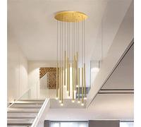 Suspension LED Moderne à Tube Long, pivotante, pour escalier, réglable, Grand Format, Style Nordique, décoration intérieure (Couleur : 8 lumières dorées, Taille : Cool)