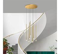 Suspension LED Moderne à Tube Long, pivotante, pour escalier, réglable, Grand Format, Style Nordique, décoration intérieure (Couleur : 8 lumières dorées, Taille : Cool)