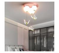 Suspension LED Moderne et épurée avec Boule Papillon, Ambiance chaleureuse et Romantique, idéale pour Une Chambre d'enfant ou Une décoration intérieure (Rose, télécommande).
