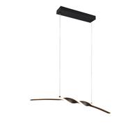 Suspension LED moderne noire spirale allongée 18W, lumi?re chaude 3000K