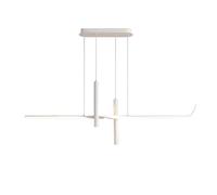 Suspension Led Moderne Pour Îlot de Cuisine, Lustre Linéaire Avec Spots Intégrés, 4000K, Lampe de Table À Manger Suspendue, Lustre Moderne Pour Restaurant Ou Salon./Blanc/80 Cm