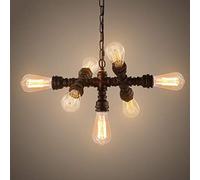 Suspension LED Moderne, Style Industriel Steampunk Vintage, avec 7 têtes, Douille E27, diamètre : 53 cm.