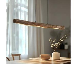 Suspension LED Nekala Lindby, dimmable, noir, Salon / Salle à manger, Bois, Scandinave