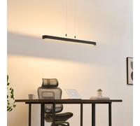 Suspension LED Oswin noire 115 cm 40 W dimmable | LED intégrées 40 W, longueur 115 cm, hauteur réglable, finition noire, compatible variateur
