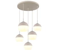 Suspension LED Plafonnier blanc sable mat verre rond H120cm
