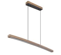 Suspension LED plafonnier suspension lampe de salle à manger lampe de salon, métal MDF aspect bois de graphite, variateur tactile dimmable interrupteur à 3 niveaux, 18W 1100lm 3000K blanc chaud, H 120