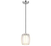 Suspension LED pour chambre à coucher, blanc chaud, métal argenté, H 120 cm