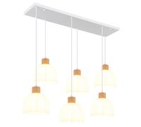Suspension LED pour salle à manger à 6 ampoules, blanche, en métal, L 105 cm