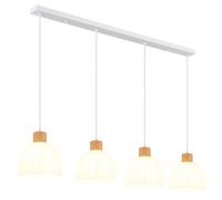 Suspension LED pour salle à manger, réglable en hauteur, blanche, métal, H 120 cm