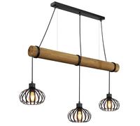 Suspension LED pour salle à manger, réglable en hauteur, métal noir, L 100 cm