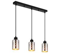 Suspension LED pour salon, hauteur réglable, noire, H 120 cm