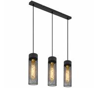Suspension LED pour salon, intensité réglable, métal noir, H 120 cm