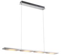 Suspension LED suspension design moderne ALU suspension satinée, oblongue, 4x 6 watt 500 lumens blanc neutre, L 93 cm