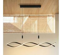 Suspension LED Welina Lindby, dimmable, noir, Salon / Salle à manger, Métal, Moderne