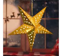 Suspension LED X-MAS 0.9 watt star avec papier effet 3D 15x LED á 0.06W incl.