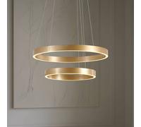 Suspension LED Yonam Lucande, dimmable, doré, Salon / Salle à manger, Métal, Moderne