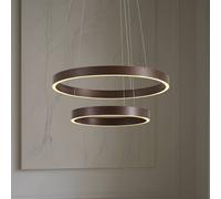 Suspension LED Yonam Lucande, dimmable, marron, Salon / Salle à manger, Métal, Moderne