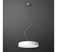 Suspension LED Zero en verre opale tchèque, Variante : Ø 600 x 100 mm, 40,6 W, 4000 K, blanc