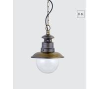 Suspension LIMASSOL 1xE27/40W,IP44, noir antique/or L : 215, l : 215, H : 900, intensité lumineuse variable