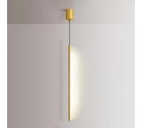 Suspension linéaire dorée, luminaire Minimaliste à LED pour îlot de Cuisine, Lustre Haut de Plafond, idéal pour Hall d'entrée, escalier, Chambre, Bureau, Salon ou Restaurant.