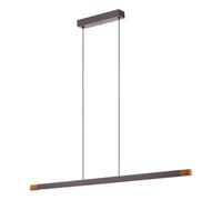 Suspension LISCIANA LED 18W en acier et bois gris 875x35x1100mm