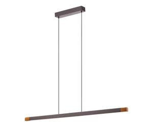 Suspension LISCIANA LED 18W en acier et bois gris 875x35x1100mm