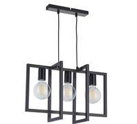 Suspension loft géométrique noire déco Eden 3xE27 Sigma
