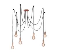 Suspension loft industrielle cuivre 6xE27 Endon Studio