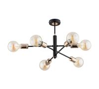 Suspension loft métal noir/or Ø47,5 6xE27 Oris Alfa