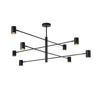 Suspension loft métal noire réglable Snow 8xGU10 LP