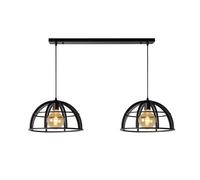 Suspension Lucide Dikra noire 2xE27 dimmable métal